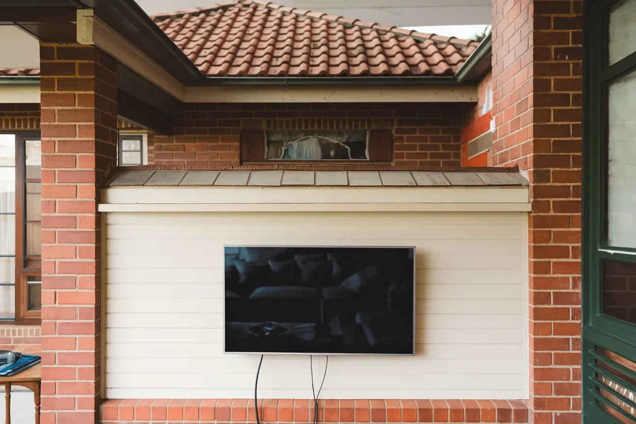 TV wall mounted in living room